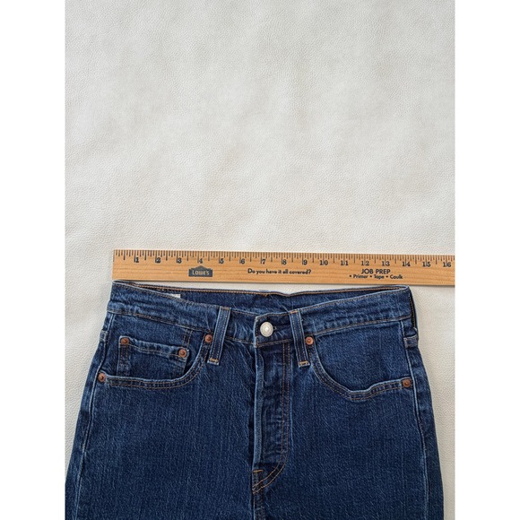 Levis Premium 501 S Skinny Jeans Dark Wash Indigo High Rise Womens 26 28x28 - Picture 5 of 9